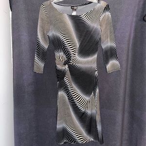 Black/gray/cream swirl dress